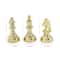 Large Metallic Gold Decorative Chess Piece Sculptures Table Decor, Set of 3, 4" x 4" x 9"